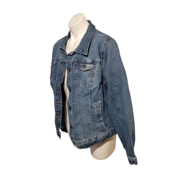 Time And Tru 2XL Denim Jacket Stretch XXL Blue Button Down - Picture 7 of 8